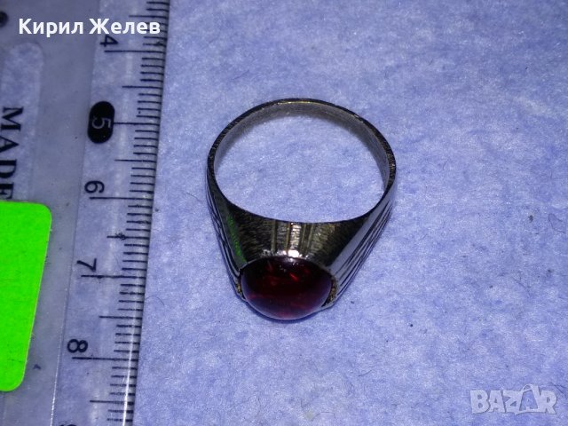 КРАСИВ КЛАСИЧЕСКИ АРИСТОКРАТИЧЕН ПРЪСТЕН от ПОСРЕБРЕНА БЛАГОРОДНА СТОМАНА с ПОЛИРАН КРИСТАЛ 17646, снимка 11 - Пръстени - 39976872