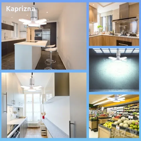 28W LED крушка с форма на вентилатор, снимка 2 - Крушки - 55743057