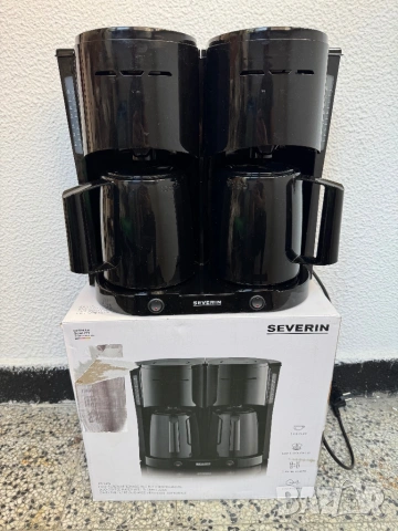 Двойна Шварц Кафемашина Severin KA 9315 Duo с 2 Термос Кани, 16 чаши! 
