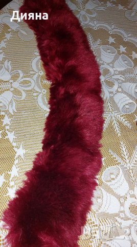 Яка изкуствен косъм цвят бордо, снимка 3 - Други - 38947745
