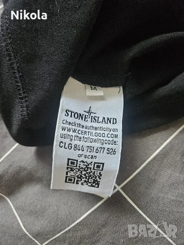 Черна Тениска Stone Island с Компас Пач (Размер M), снимка 4 - Тениски - 55826377