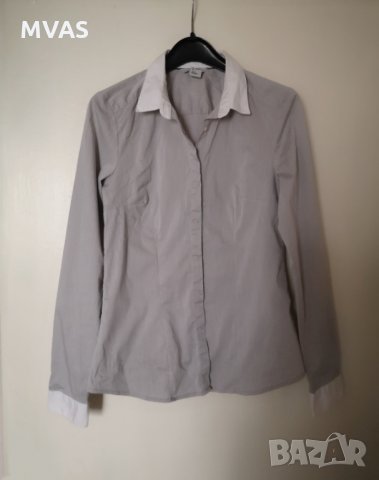 Нова - 60% H&M сива вталена риза с дълъг ръкав36 S номер, снимка 1 - Ризи - 30139744