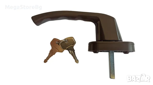 Дръжка за ПВЦ прозорец с ключ кафява, снимка 2 - Дограми - 48017895