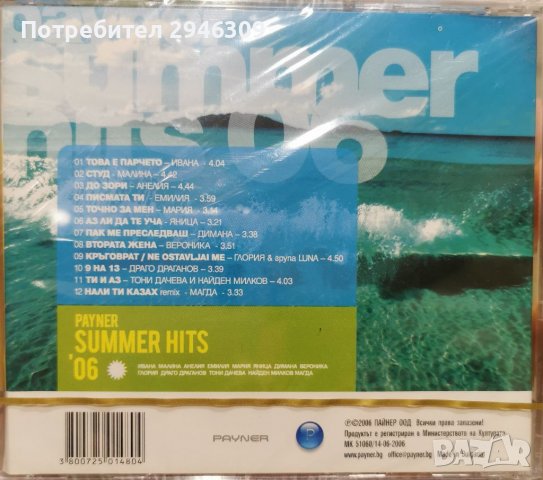 Payner Summer Hits 2006, снимка 2 - CD дискове - 39870801