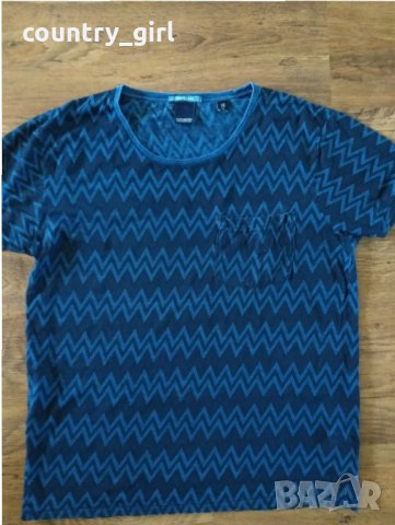 Scotch & Soda Navy Zig Zag Stripe T-shirt - страхотна мъжка тениска, снимка 4 - Тениски - 29658298