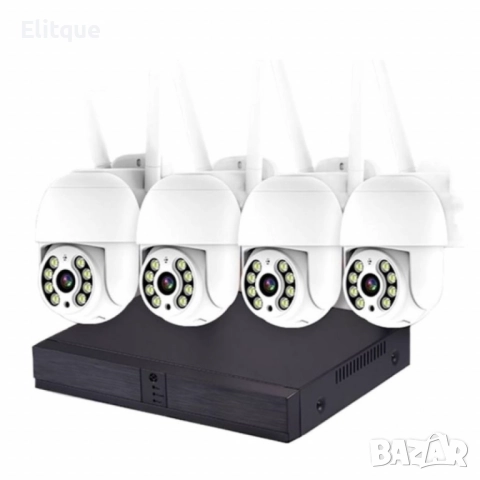 Безжичен WiFi комплект с 4 камери 4К Ultra HD+DVR за видеонаблюдение, снимка 4 - Други - 52853724