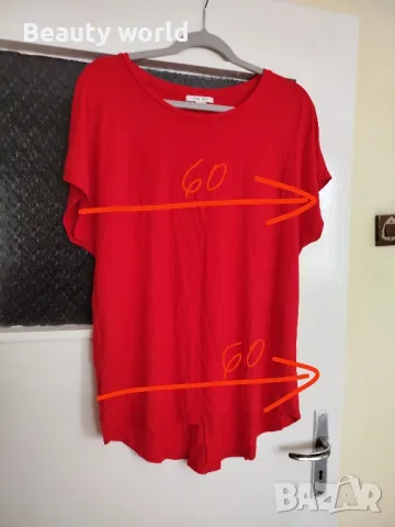 Червена тениска хл размер , снимка 5 - Тениски - 49698001
