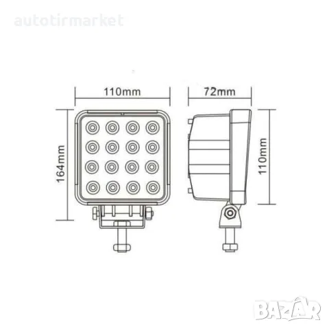 LED халоген 16 диода 48 w – GUN1111, снимка 5 - Аксесоари и консумативи - 56052148