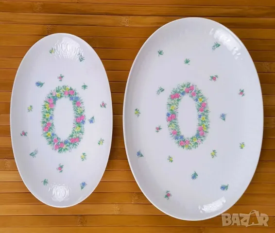 Две елипсовидни плата с цветя - Rosenthal, снимка 2 - Други - 49755022
