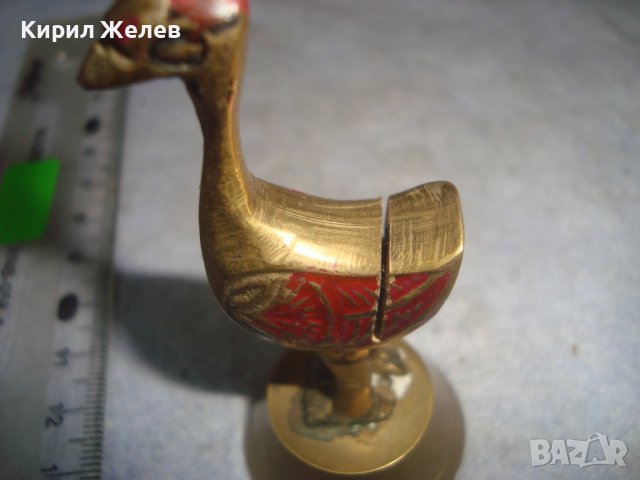 КРАСИВА СТАРА БРОНЗОВА ФИГУРКА - ПТИЦА МАЙСТОРСКА ИЗРАБОТКА СТАТУЕТКА 25134, снимка 4 - Колекции - 38108251