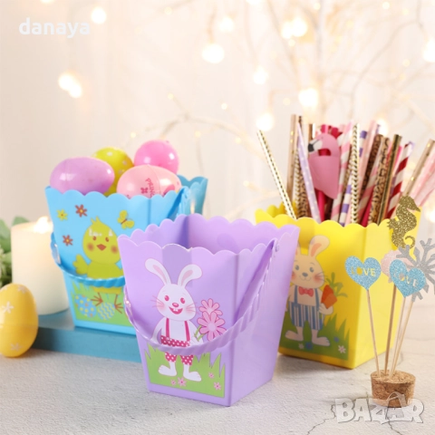 6257 Комплект великденски кофички за лакомства, 3 броя, снимка 3 - Декорация за дома - 52185656
