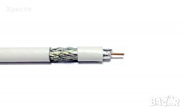 Коаксиален кабел RG6/64, CCS + Al, бял - Coaxial cable, снимка 2 - Приемници и антени - 39798885