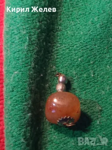 СТАР НАКИТ РЕТРО МЕДАЛЬОН ПОСРЕБРЕН с КАРНЕОЛ 10702, снимка 9 - Антикварни и старинни предмети - 35596741