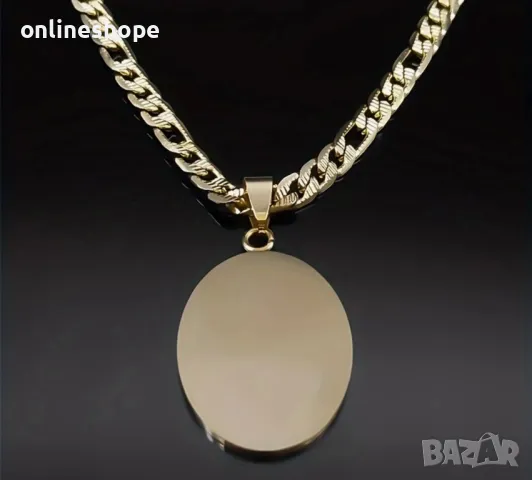 Колие с медальон " Свещено сърце на Исус Христос " 18к златно покритие, снимка 4 - Колиета, медальони, синджири - 49138103