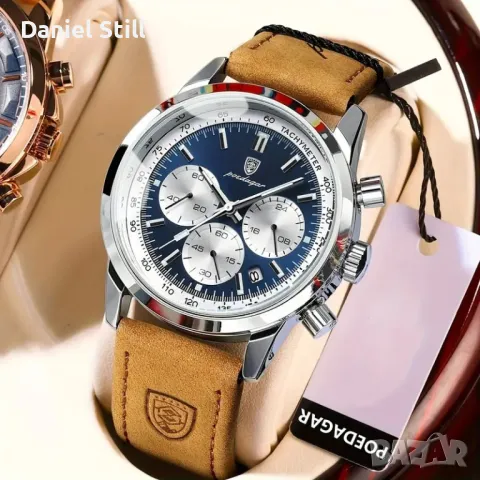 POEDAGAR Високо качество Мъжки Луксозен Хронограф с Светещ Циферблат, снимка 9 - Мъжки - 49886788