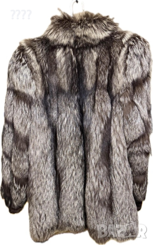 Кожено палто от сребърна лисица , снимка 2 - Палта, манта - 44289381