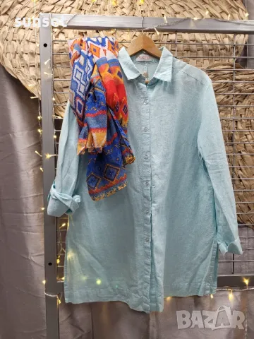 тюркоазеносиня ЛЕНЕНА риза- XL, снимка 1