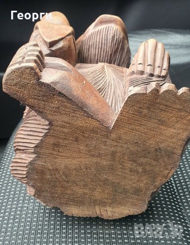 Стара Африканска дървена фигура маймуна от бял абанос. , снимка 6 - Други ценни предмети - 31286386