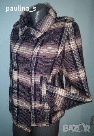 Палто в лилаво каре "Bon'a Parte" , снимка 5 - Палта, манта - 16606206