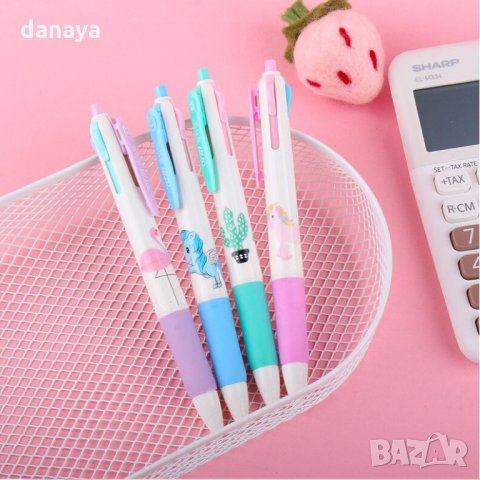 1583 Химикал с цветен принт 4 цвята в 1, снимка 2 - Ученически пособия, канцеларски материали - 29516286