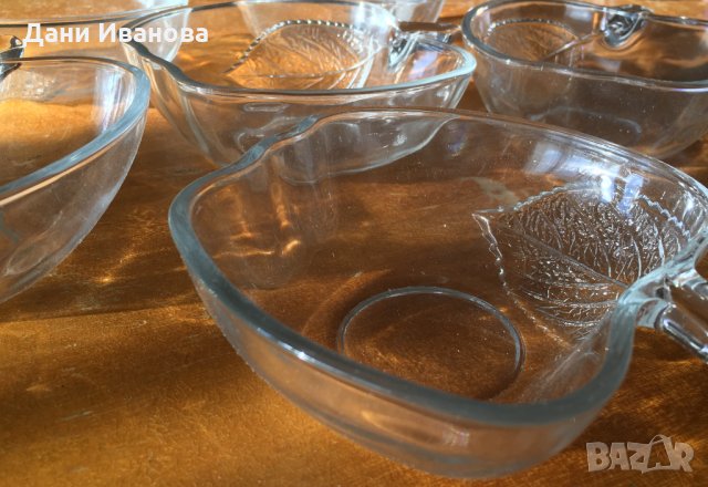 Комплект 6 стъклени купички "ябълки", снимка 4 - Чинии - 31614970