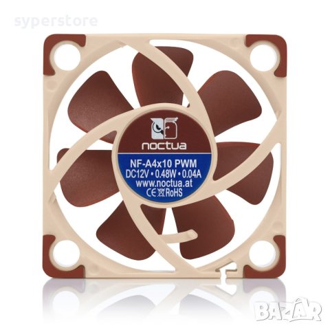 Вентилатор за компютър 40x40x10mm Noctua NF-A4x10-PWM SSO2 Bearing 4-pin PWM 5000RPM 12V, снимка 3 - Други - 40410372