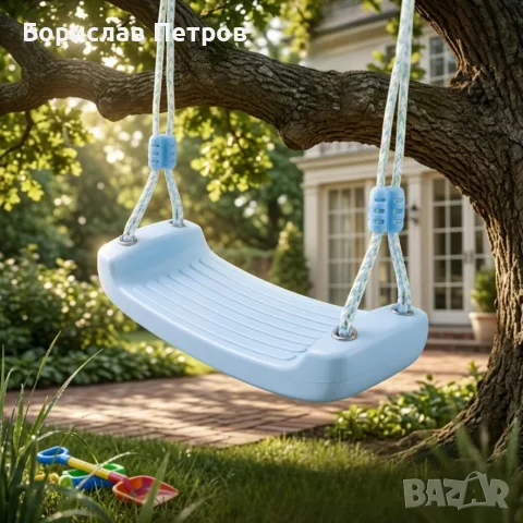 Детска градинска синя люлка – здрава, безопасна и регулируема до 75 кг, снимка 4 - Детски люлки - 55972576