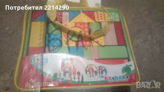 Детска играчка дървен замък конструктор 