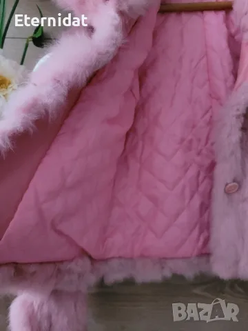 Розово късо палтенце естествен косъм , снимка 7 - Палта, манта - 49169552