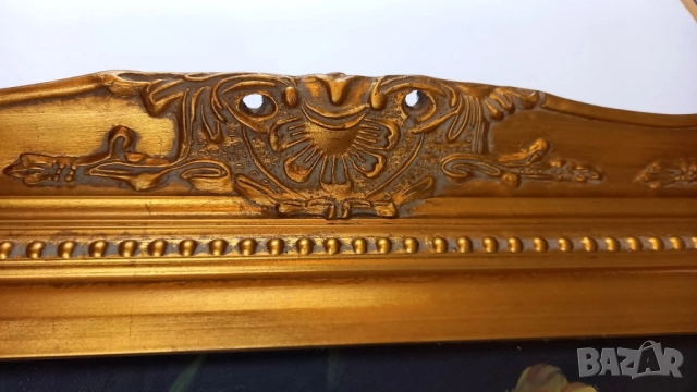 Картина - натюрморт с цветя в златиста барокова рамка, снимка 5 - Картини - 51628591