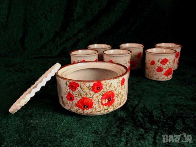 Японски сет керамика за фондю или саке., снимка 14 - Антикварни и старинни предмети - 51464864