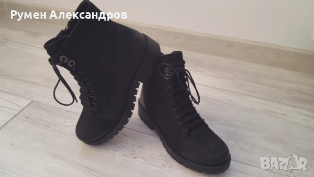 Черни дамски кожени боти Lasocki размер 38 от набук, снимка 10 - Дамски боти - 52111355