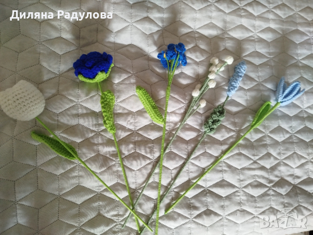 Плетени цветя, снимка 2 - Декорация за дома - 54291356