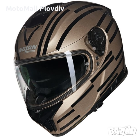 Каска Nolan N80-8 Veloce N-Com 348 Sand Black – Гланц ECE 22.06, снимка 4 - Аксесоари и консумативи - 51892026