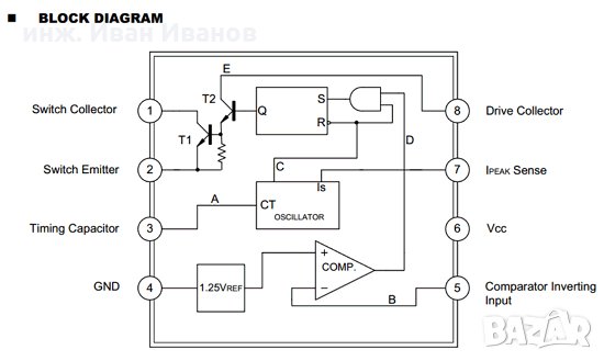 МС34063А Импулсен регулатор на напрежение, DIP-8 в Друга електроника в ...