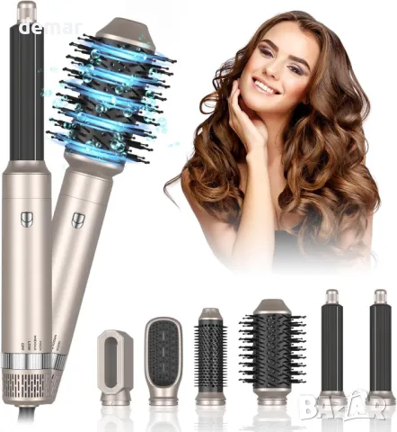 Многофункционален сешоар 6 в 1, професионален комплект четки за стилизиране