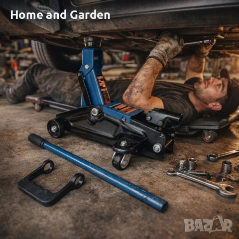 Хидравличен крик „крокодил" 3 тона – мобилен с колела 🚗🔧, снимка 5 - Аксесоари и консумативи - 53937086