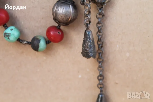 Сребърен гердан Бирма,Непал, снимка 3 - Колиета, медальони, синджири - 47270328