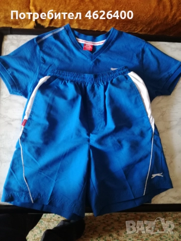 Продавам детски комплект(синьо-бял) -Slazenger original , снимка 2 - Спортни дрехи, екипи - 52111146