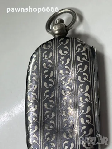 Античен държач за монети от сребро Niello (около 1900 г., снимка 15 - Нумизматика и бонистика - 48717297