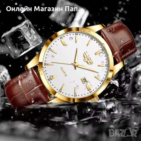 LIGE 89143 Дамски кварцов часовник с календар, водоустойчив, кожена каишка, снимка 4 - Дамски - 54053965