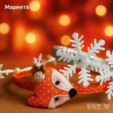 Коледни аксесоари за глава ръчна изработка Диадема със снежинки Венче за коса 
