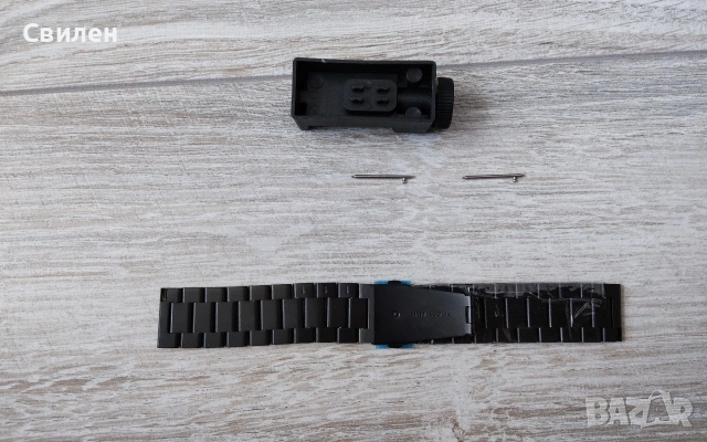 Метална верижка за часовник 22 мм с инструмент за регулиране, снимка 2 - Друга електроника - 38522281