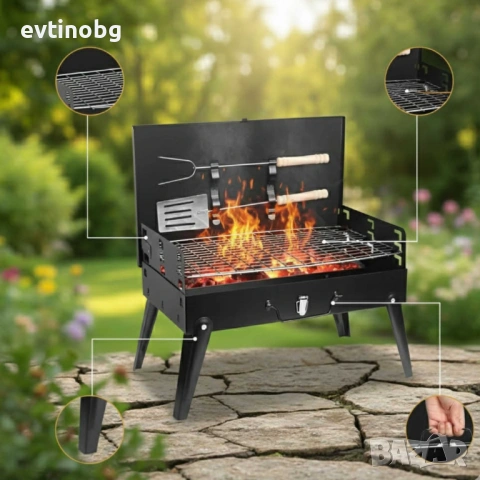 Градинска сгъваема скара за къмпинг и пикник, снимка 5 - Барбекюта - 54105008