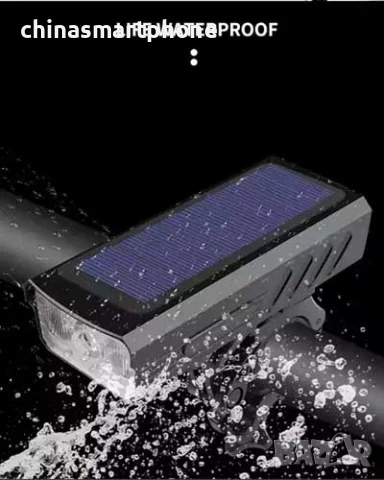 Соларен фар за велосипед с 3*T6 диода, сирена 120dB, 3000Lm, снимка 18 - Части за велосипеди - 50652060