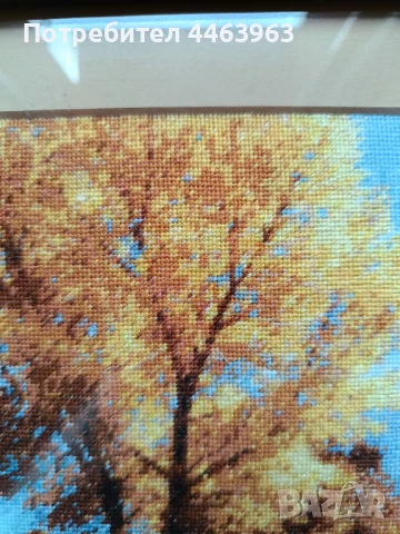гоблен ,, Слънчева есен",  22/17 см, снимка 5 - Гоблени - 51230477