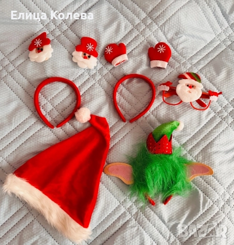 Лот Коледни детски аксесоари, снимка 2 - Шноли, диадеми, ленти - 52679283