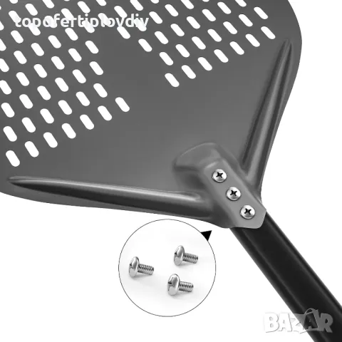 Шпатула за пица перфорирана G.a HOMEFAVOR Perforated Pizza Peel, 12 Inch, снимка 7 - Печки, фурни - 49721713