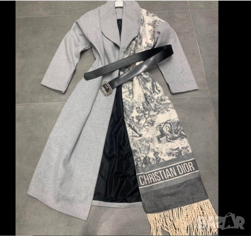 елегантно  дълго палто, вдъхновено от стила на Christian Dior размер М , снимка 2 - Палта, манта - 53878608