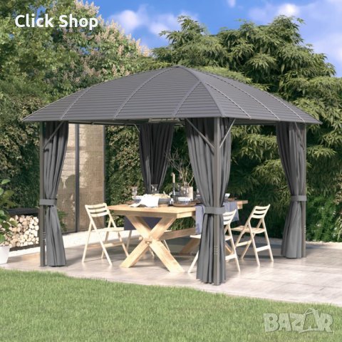 Шатра със странични стени и арковиден покрив, 3x3 м, антрацит, снимка 1